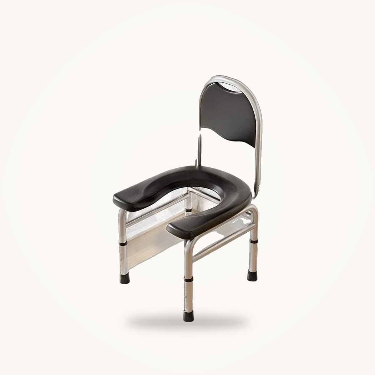 Tabouret de douche réglable avec assise perforée et pieds antidérapants réglables